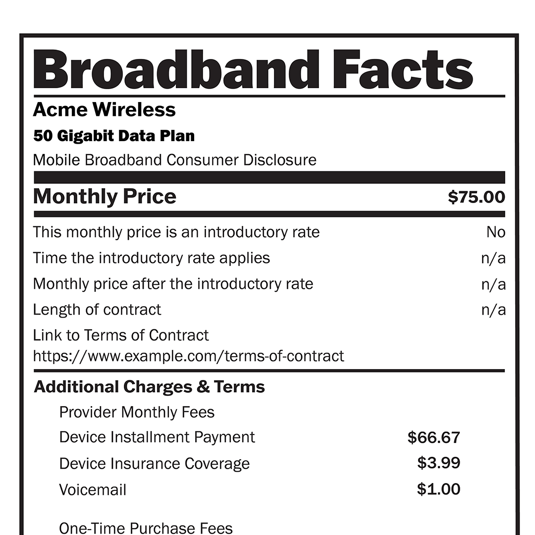 What to Look for with New Broadband Nutrition Labels | Federal ...